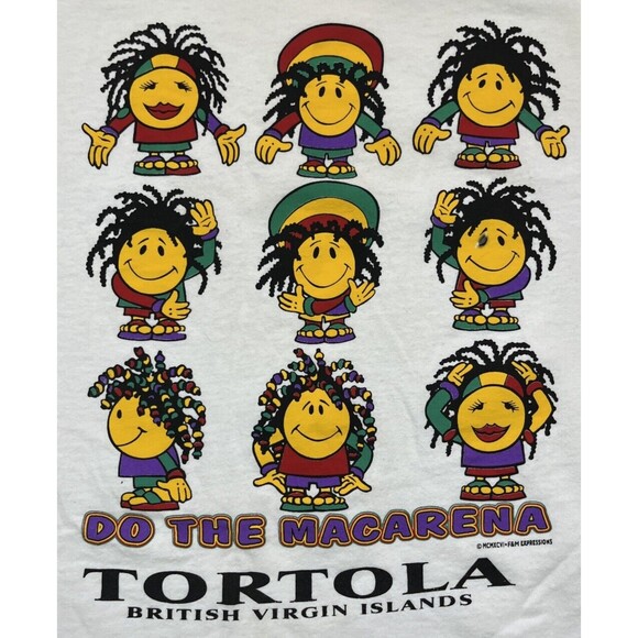 Vintage 90s Tortola British Virgin Islands‎ Macarena Single Stitch Made in USA - Picture 2 of 8